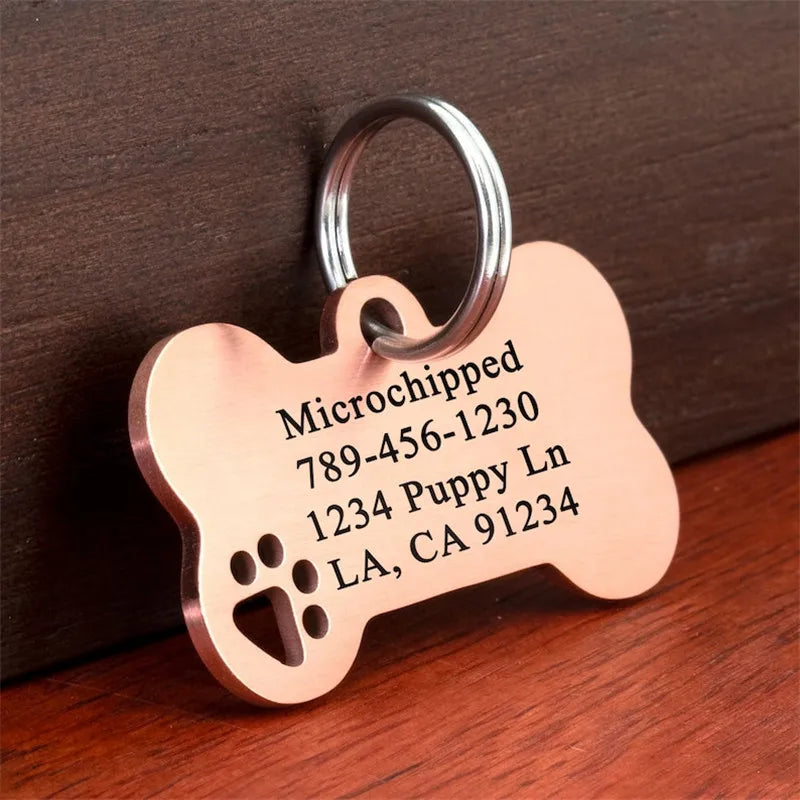 Placa Personalizada para Perro con Nombre y Teléfono